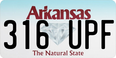 AR license plate 316UPF