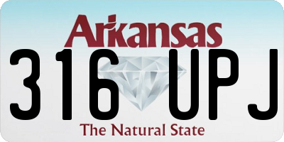 AR license plate 316UPJ