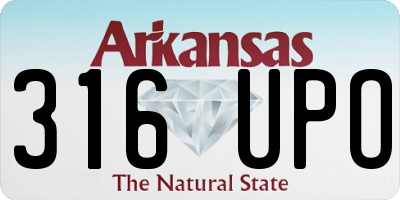 AR license plate 316UPO