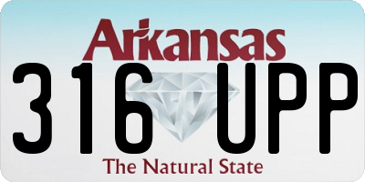 AR license plate 316UPP