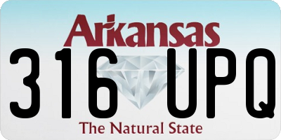 AR license plate 316UPQ
