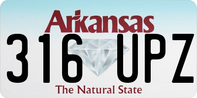 AR license plate 316UPZ