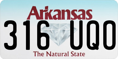 AR license plate 316UQO