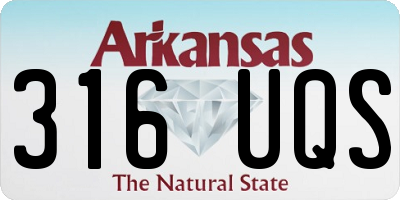 AR license plate 316UQS