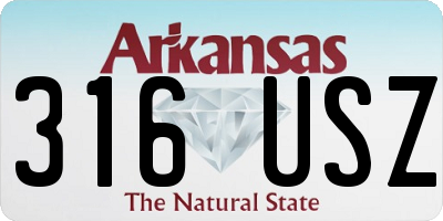 AR license plate 316USZ