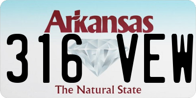 AR license plate 316VEW