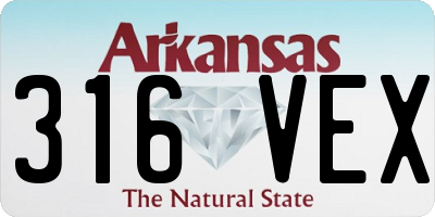 AR license plate 316VEX