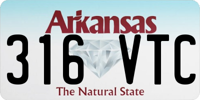 AR license plate 316VTC