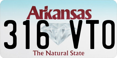 AR license plate 316VTO