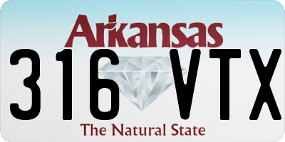 AR license plate 316VTX