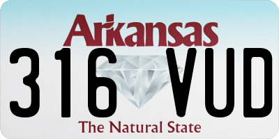 AR license plate 316VUD