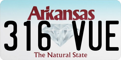AR license plate 316VUE