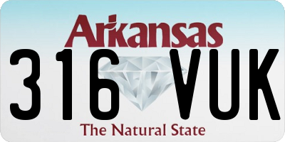 AR license plate 316VUK