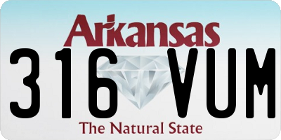 AR license plate 316VUM