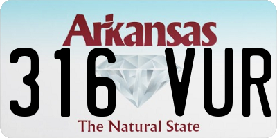 AR license plate 316VUR
