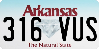 AR license plate 316VUS