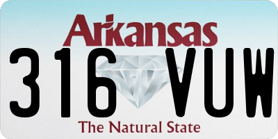 AR license plate 316VUW