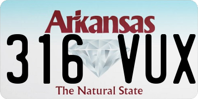 AR license plate 316VUX