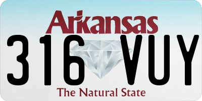 AR license plate 316VUY