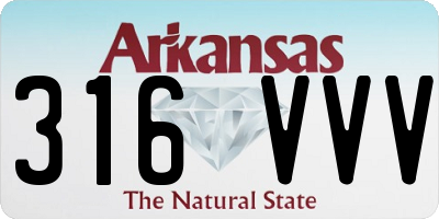 AR license plate 316VVV
