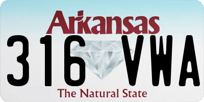 AR license plate 316VWA