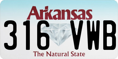 AR license plate 316VWB