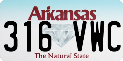AR license plate 316VWC