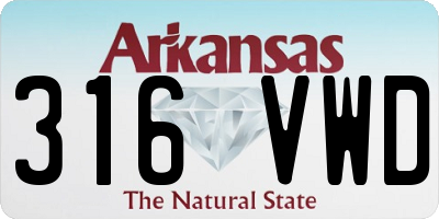 AR license plate 316VWD