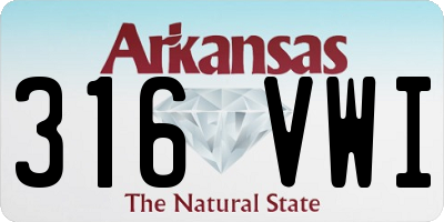 AR license plate 316VWI