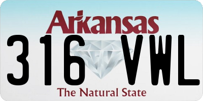 AR license plate 316VWL