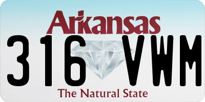 AR license plate 316VWM