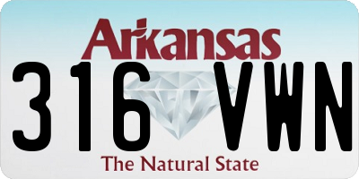 AR license plate 316VWN