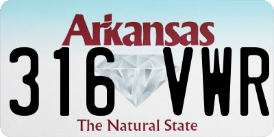 AR license plate 316VWR