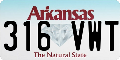 AR license plate 316VWT