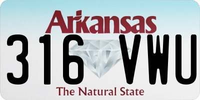 AR license plate 316VWU