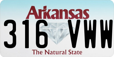 AR license plate 316VWW