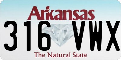 AR license plate 316VWX