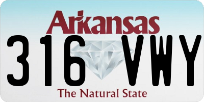 AR license plate 316VWY