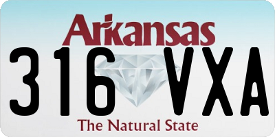 AR license plate 316VXA