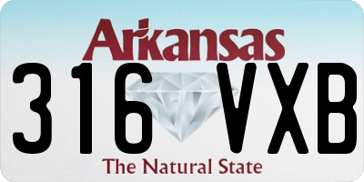 AR license plate 316VXB