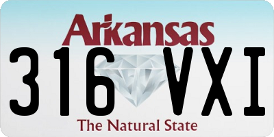 AR license plate 316VXI