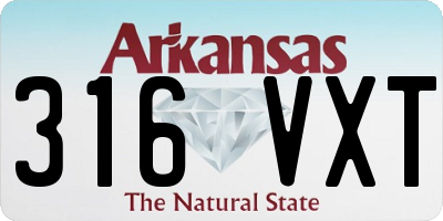 AR license plate 316VXT