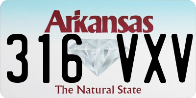 AR license plate 316VXV