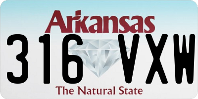 AR license plate 316VXW