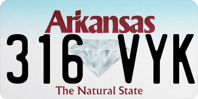 AR license plate 316VYK