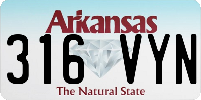 AR license plate 316VYN