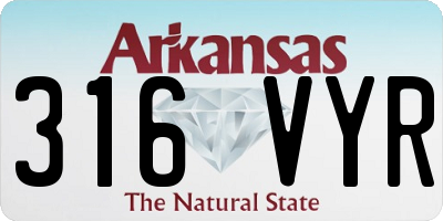 AR license plate 316VYR
