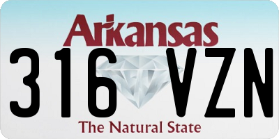 AR license plate 316VZN