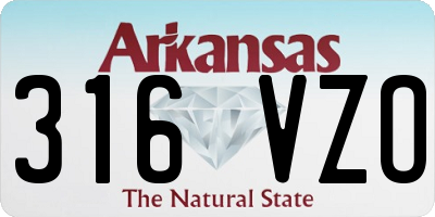 AR license plate 316VZO