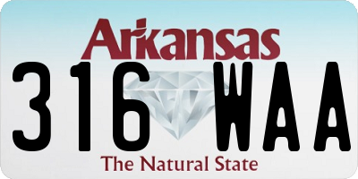 AR license plate 316WAA